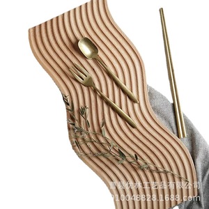 Wooden <b>Tea</b> <b>Tray</b> Beech Wood Water Ripple Pattern Home Coffee Serving <b>Tray</b> Food Beverage Use - Product Image 3