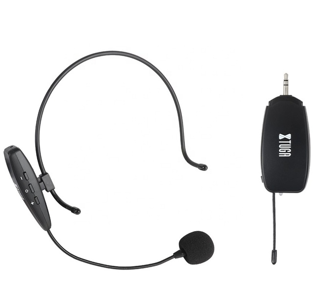 XTUGA KX-620 Mini Condensation Wireless UHF Condenser Microphone Plug and Play Lightweight Metal Headset Microphone for Teacher