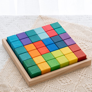 Blocchi Puzzle in Legno, 36 Pezzi Gioco Educativo <span class=keywords><strong>Montessori</strong></span>, Gioco di Costruzione Geometrica 3D Colorato per Bambini - Product Image 4