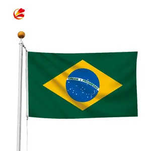 Hot Selling Beste Kwaliteit 3x5ft Grote Digitale Afdrukken Polyester Nationale Land Braziliaanse Custom Brazilië Natie Vlag