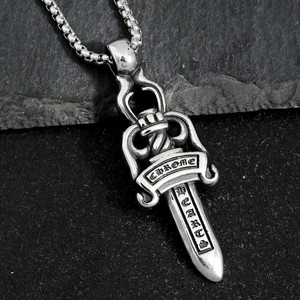 Yunnique – collier avec pendentif épée en argent tibétain pour hommes, bijoux de mode gravés, clé de protection, design géométrique, JD215 - Product Image 2