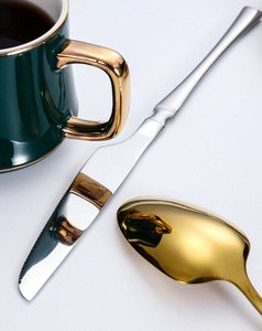 Giá Rẻ Thép Không Gỉ Dao Và Ngã Ba Bộ 4 Pcs <span class=keywords><strong>Set</strong></span> 24-Mảnh Đen Bạc Bộ - Product Image 6