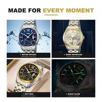 Montres Skmei 9319 en acier inoxydable résistantes à l'eau 3atm pour hommes, montre de sport avec logo personnalisé