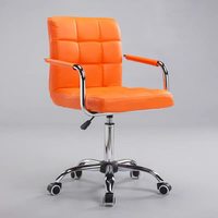Chaise de bureau pivotante moderne et confortable avec dossier mi-hauteur en cuir PU, réglable en hauteur et accoudoirs fixes