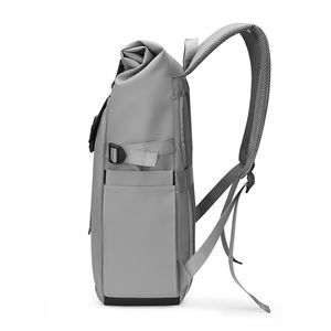 Custom Logo Fashion Casual, Student School Bags Backpack <b>Rolltop</b> <b>Rucksack</b> Unisex Waterproof Outdoor Urban Travel Daypack/ - Product Image 2