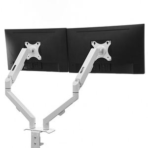 <b>White</b> Dual Monitor Arm Mount <b>Computer</b> Monitor Bracket Suporte <b>Desk</b> mount Stand - Product Image 3