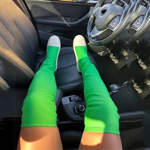 Bottes hautes en cuir vert/orange 2025 pour femmes, bottes plates au-dessus du genou - Product Image 2