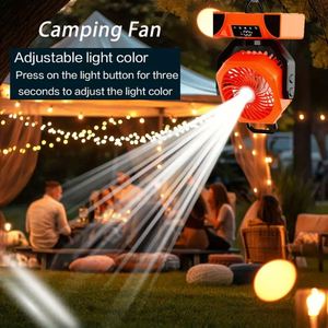 Ventilateur de table USB rechargeable 20000mAh avec lumière LED, oscillation automatique, télécommande sans fil, pour camping et refroidissement d'air - Product Image 2