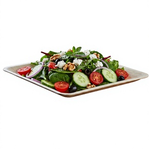 Assiettes jetables classiques en bois durables et écologiques, gravables, compatibles micro-ondes, qualité alimentaire, sans BPA, plates de 7 pouces pour les fêtes - Product Image 1