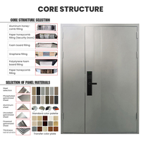 Porte en acier sur mesure pour couloir, porte de sortie de sécurité coupe-feu standard, panneau de vision à faible émissivité