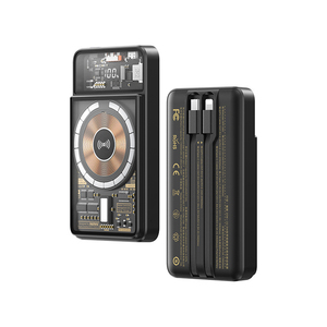 Batería externa transparente de 10,000 mAh con función de carga inalámbrica de 15 W y cables incluidos - Product Image 5