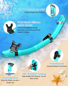 Máscara de buceo de visión clara Equipo de esnórquel <span class=keywords><strong>Us</strong></span> <span class=keywords><strong>Divers</strong></span> Equipo de esnórquel Juego de equipo de buceo Plegable Dry-Top Anti-Splash <span class=keywords><strong>Snorkel</strong></span> Set - Product Image 3