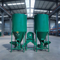 Mélangeur d'aliments LIANHENONGMU pour fermes porcines et avicoles, machine intégrée à double tambour, auto-amorçante, sans poussière, avec broyage et stockage, 2T par heure