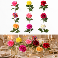 Rose artificielle unique importée, tige en tissu hydratant au toucher réaliste, fleur en soie réaliste pour bouquet de mariage et décoration intérieure