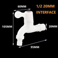 Robinet d'eau robinet de jardin 1/2 "3/4" raccords Machine à laver salle de bains cuisine PP robinets de lavabo en plastique vente en gros