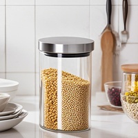 Pot de rangement en verre pour bonbons, design minimaliste de luxe léger, texture modérée, pour décoration intérieure de milieu de gamme et restaurants haut de gamme