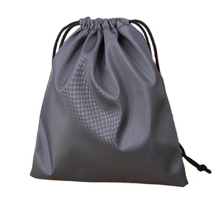 20*25cm Black <strong>Waterproof</strong> Polyester 210d <strong>Drawstring</strong> <strong>Bag</strong> Pouch Gift <strong>Bag</strong> Promotional Use - Product Image 1