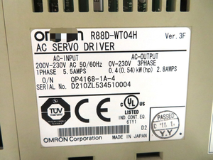 Variateur de fréquence AC <span class=keywords><strong>HP</strong></span> PLC R88D-WT04H 054 200-230 VAC 400W 28A 04kW - Product Image 3