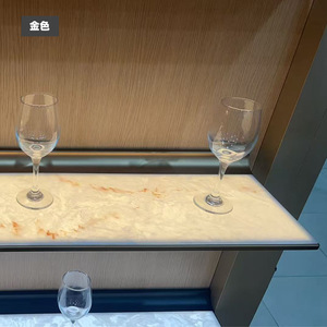 High-end Aluminum Alloy Wall-Mounted Display Stand with Lighting and Marble Stripes <b>for</b> Display and Storage - Product Image 1