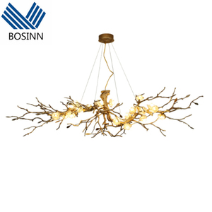 Lampu gantung Hotel kristal seni bunga es Motif tembaga lampu gantung bunga prem bercahaya lampu liontin cabang tembaga - Product Image 4