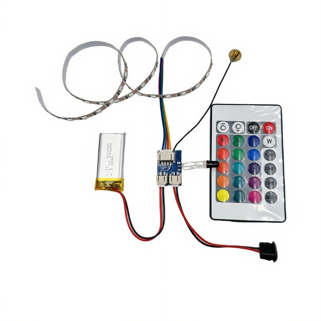 5V USB RGB LED Strip Light With IR Remote Rechargeable Battery Dimmable Color Changing LED Tape for DIY Room Decoration