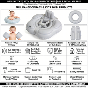 Flotador de <span class=keywords><strong>Piscina</strong></span> para Bebés con Toldo, Diseño de Oso Azul, Anillo de Natación Infantil con Doble Cámara, Asiento de Seguridad, Juguete Acuático de Verano para Niños Pequeños - Product Image 4