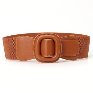 Mode multicolore 6CM de <span class=keywords><strong>large</strong></span> femmes élégante robe élastique <span class=keywords><strong>ceinture</strong></span> luxe Vintage réglable Stretch tricoté <span class=keywords><strong>ceinture</strong></span> décorative - Product Image 6