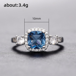 Anello Nuziale con Zirconi Colorati per Donne, Elegante Gioiello da Sposa alla Moda, Set Regalo - Product Image 5