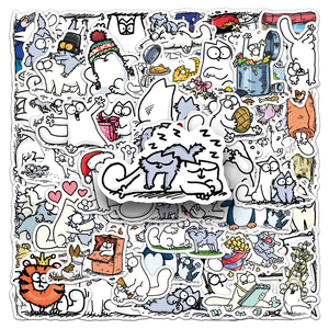 50 autocollants amusants et mignons <span class=keywords><strong>de</strong></span> <span class=keywords><strong>Simon</strong></span>'s Cat, style dessin animé, pour la décoration <span class=keywords><strong>de</strong></span> meubles et boîtes <span class=keywords><strong>de</strong></span> rangement DIY – Vente chaude en usine - Product Image 2