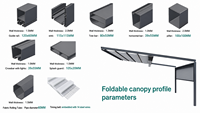 Pergola motorisée pliable pour événements avec structure de drainage intégrée en aluminium pour mariages et lieux événementiels
