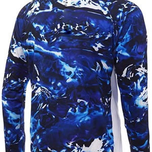 Camiseta de Pesca Personalizada con Protección Solar UPF 50+ para Hombre, 95% Poliéster, 5% Elastano, Fresca, de Manga Larga, con Capucha y Protección para el Cuello - Product Image 1