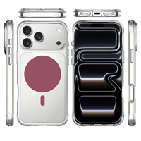 Coque transparente antichoc magnétique pour iPhone 17 Pro Max avec aimant intégré, compatible charge sans fil, en PC rigide et TPU souple