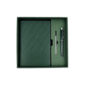 Coffret <span class=keywords><strong>Cadeau</strong></span> Luxe 2026 : Carnet <span class=keywords><strong>Personnalisé</strong></span> avec Logo et Stylo Métallique, Recharges Incluses – Idéal pour Cadeaux d'Affaires Bleu Vert - Product Image 3