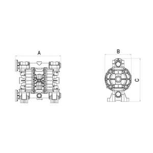 MECLUBE - 028-P700-AB1 Pompes à double membrane à air Mod. P700 en POLYPROPYLÈNE Joint en nbr - Product Image 2