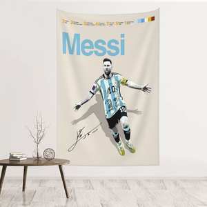 Sports Football Coupe de Football <span class=keywords><strong>Tapisserie</strong></span> Leo Messi Champion Affiches Murales Personnalisé Équipe Sportive Logo Tenture Décoration pour Chambre - Product Image 5
