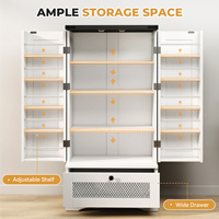 Armoire de rangement moderne en bois massif, grande capacité, écologique, avec portes coulissantes en MDF, organisateur multi-niveaux spacieux pour la cuisine