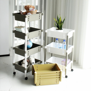 Carrinho Organizador Multiuso para Espaços Estreitos, 4 Camadas, Ultrafino, com Rodas, para Banheiro, Prateleira de Armazenamento de Plástico, Deslizante para Vãos, Armazenamento Prático - Product Image 3