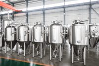 Tanque de Fermentación Cónico para Cerveza Artesanal, de Acero Inoxidable SUS304 de Grado Alimenticio, con Doble Pared, Tapa con Abertura Lateral y Sistema de Enfriamiento por Glicol