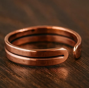 Original Reines Kupfer Fingerring Bio-Magnettherapie Zweischichtiger Gesundheitsschmuck für Frauen Männer Großhandel Anpassbarer Verstellbarer <span class=keywords><strong>Ring</strong></span> - Product Image 1