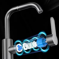 Robinet de lavabo en acier inoxydable à prix abordable, robinet de lavabo rotatif à 360 degrés, robinet de salle de bain