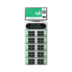 20 khe cắm màn hình cảm ứng tích hợp Stack ngân hàng điện chia sẻ cho thuê kiosk trạm với nhúng POS Máy bán hàng tự động sạc nhanh