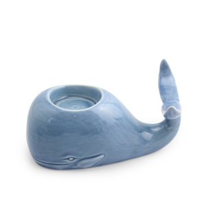 Nouveau design personnalisé en céramique cétacés bleu océan petite baleine bougeoir ensemble - Product Image 1