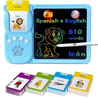 HALCONTORNO Cartes Flash en Plastique pour Enfants 3-12 Ans, Tablette de Dessin/Écriture, Jouets Sensoriels pour Enfants Autistes, 510 Mots Fréquents, Voyage, CN