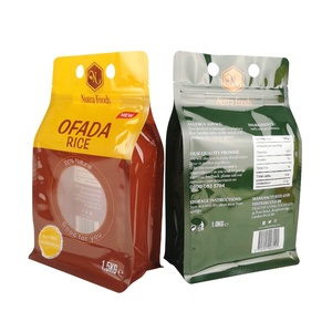 Sachets de farine de manioc en aluminium, emballage alimentaire, étiquette personnalisée en plastique, fond plat, 1.5kg, sac à fermeture éclair de farine d'igname avec suspension h - Product Image 6