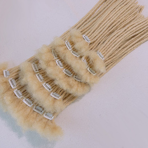 Fermaglio in Dreadlock Extension per capelli uncinetto intreccio Afro crespo capelli umani può essere colorante a mano larghezza 0.4CM naturale 613 nera - Product Image 2