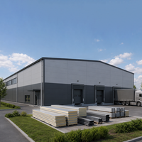 Atelier et entrepôt modulaires préfabriqués en structure métallique industrielle légère et moderne