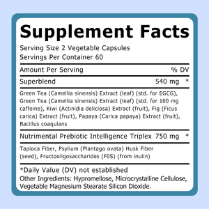 Capsules Probiotiques Naturelles à Base de Plantes les Plus Vendues avec Superblend Nutrimental Prebiotic Intelligence Triplex pour Soulager les Ballonnements et les Gaz - Product Image 4