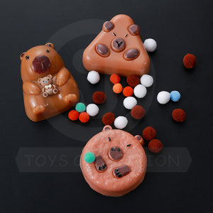 ユニセックスプラスチックソフトリバウンド漫画ストレス解消TPR Mochi Capybara Marmot Squishy <span class=keywords><strong>Toys</strong></span>マルチサイズ - Product Image 3