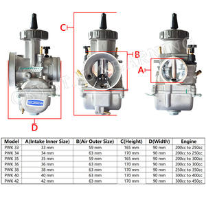 Qualité authentique Pwk 35 36 38 40 pour Honda Yamaha KTM Suzuki Kawasaki UTV ATV <span class=keywords><strong>2T</strong></span>/4T <span class=keywords><strong>200cc</strong></span> 250cc 300cc 400cc Kit de réparation de carburateur - Product Image 2