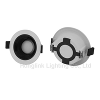 Spot encastré LED COB réglable 6W, anti-éblouissement, en aluminium, avec réflecteur noir, spot de plafond rond
